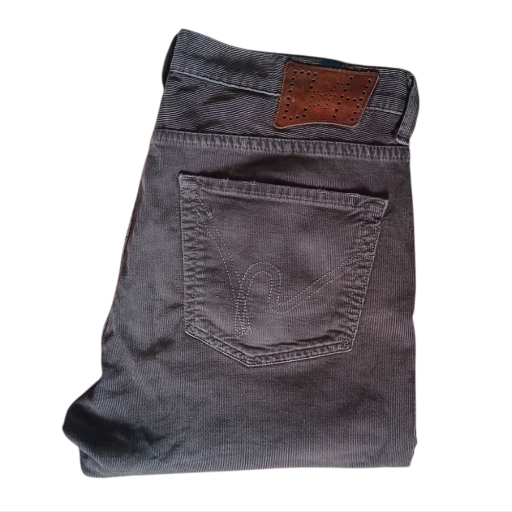 Citizens of Humanity The Gage Corduroy Grey Pants Mens 33 Cords‎ Stretch